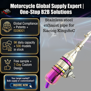 Tuyaux d'échappement <span class=keywords><strong>de</strong></span> moto Geometry Custom Racing Scooter Hero pour Racing King 180cc avec support en alliage d'aluminium - Product Image 1