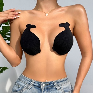 <span class=keywords><strong>Soutien</strong></span>-<span class=keywords><strong>gorge</strong></span> adhésif noir sexy et élégant en silicone sans bretelles pour femme, de qualité supérieure, effet push-up - Product Image 3