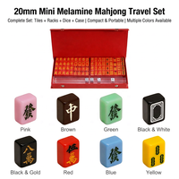 Jeu de Mahjong de voyage compact en mélamine, motif/couleur personnalisés, gravure double face/impression UV, avec supports et dés