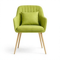Silla Mecedora Moderna con Cojín de Terciopelo y Patas Metálicas Resistentes para Uso en Hoteles, Escuelas, Villas y Apartamentos, Decoración Interior/Exterior para el Hogar