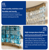 Modern Stainless Steel Frame Crystal Glass Metal Partition Wall Divider for Living Room Lobby Partition Design