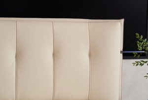 Luxury Vertical Tufted Leather Smart <b>Bed</b> <b>Frame</b> Reclining Adjustable Comfort Pocket Spring Mattress Midcentury Modern Double - Product Image 3
