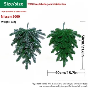 American Christmas Wreath Door Hanging Decoration Shopping Mall Window Decorations Upside <b>Tree</b> Element Cross-border Hot Selling - Product Image 6