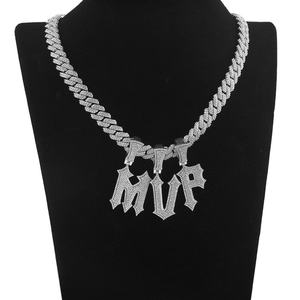 Collier personnalisable unisexe en cuivre avec pendentif lettre en zircon incrusté de pierres, nom personnalisé, pour hommes et fêtes chrétiennes - Product Image 3