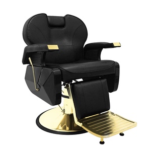 Sillón de Barbería Dorado para Hombre, Muebles y Equipos de Peluquería - Product Image 1
