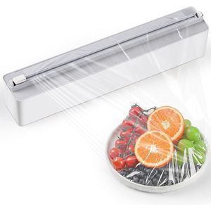 Magnetic Plastic <b>Wrap</b> Dispenser With Cutter 14.17 In For Food Storage Kitchen Organizers Minimalist Design Multi Function - Product Image 1