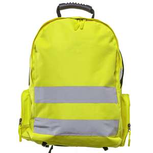 Sac à dos de travail extérieur jaune Oxford pour femmes, sac à dos RPET, cyclisme, sécurité, sac à dos haute visibilité, sac à dos d'étudiant, sac à dos pour ordinateur portable - Product Image 2