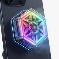 Support magnétique pour téléphone avec ventilateur de refroidissement RGB en aluminium, accessoire de jeu pour téléphone, blanc