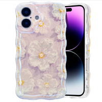 Coque de téléphone élégante pour iPhone 16 Pro Max, compatible avec iPhone 11, 12, 13, 14, 15, 17, 18 Pro Max, motif floral rétro, peinture à l'huile, brillante, mignonne