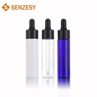 Flacon compte-gouttes transparent en PET de 30 ml SENZESY, étiquette sérigraphiée, bouchon à vis, emballage cosmétique pour shampoing, lotion, crème pour le visage