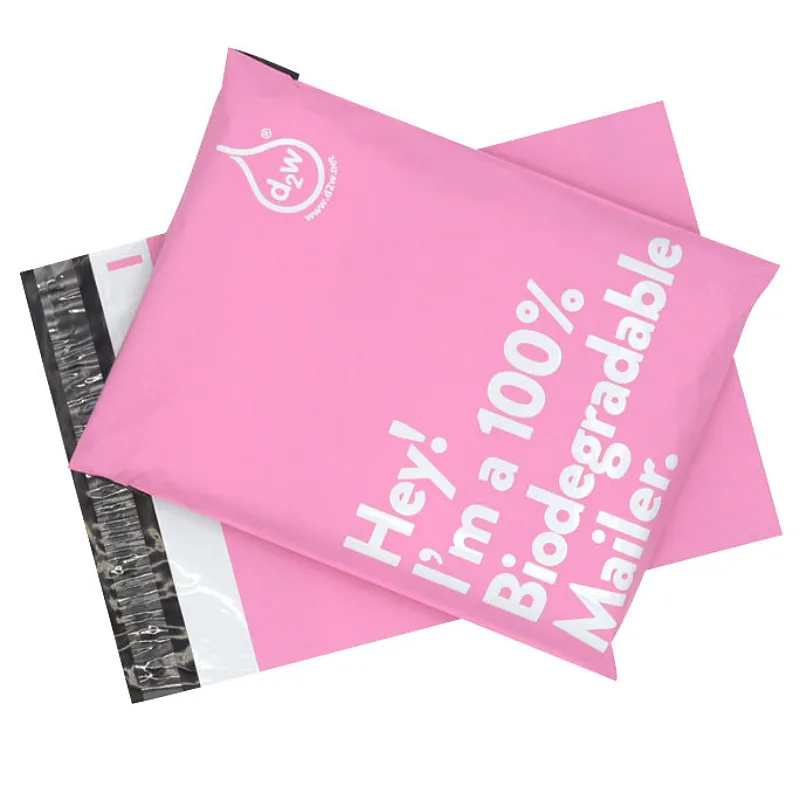 생분해 성 플라스틱 봉투 배송 택배 핑크 폴리 우편물 우편 가방 의류