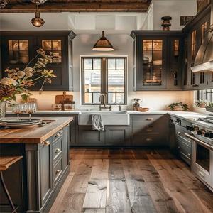 مطبخ وحدات على الطراز الفرنسي من cbmmt ، أثاث مطبخ كامل على طراز شاكر أخضر - Product Image 6