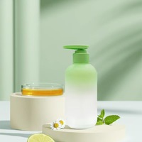 Nouvelle bouteille de gel douche en PET de 300 ml et 500 ml avec dégradé de couleurs, distributeur à pompe, emballage plastique personnalisé en gros