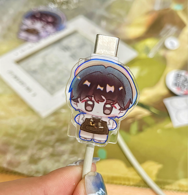 Vigreat One Piece Charger iphone Bites Holder Cables Protective Phone Cases Cute Animal Defence Anime Cable Protector