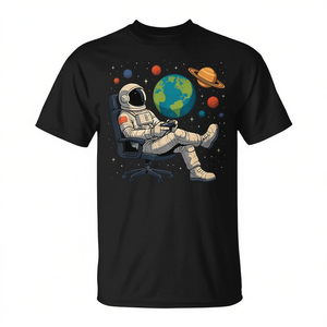 Camiseta de astronauta para videojuegos con diseño de planetas y Tierra para jugadores y amantes del espacio - Product Image 2