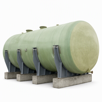 Réservoir en fibre de verre FRP GRP à filament horizontal, résistant aux intempéries, sur mesure, pour le stockage de liquides dans les installations industrielles