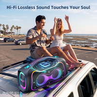 Haut-parleur portable d'extérieur Zealot S117 320W, haut-parleur sans fil, batterie 48000mAh, contrôle par application, lumière RGB, haut-parleur Bluetooth