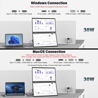 15,6 Zoll 4K UHD Tragbarer Dual-Monitor Treiberfrei Breite Betriebssystem-Kompatibilität für Büroeffizienzsteigerung Multitasking-Arbeit