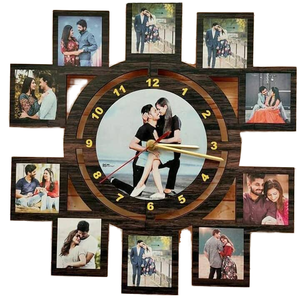 Horloge murale de luxe de 12 pouces avec 10 verres carrés haute brillance pour impression par sublimation pour salon et mariages Vente chaude au Nigeria - Product Image 1