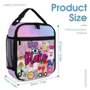 Bolsa de almuerzo de gran capacidad Oxford, bolsas refrigeradoras con estampado de Peva, aislamiento térmico, bolsas de almuerzo de almacenamiento personalizadas para mujeres, hombres, niños, Viajes - Product Image 1