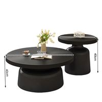 Table basse moderne noire/blanche pour petit salon, table d'appoint de canapé nordique simple, design multifonctionnel en contreplaqué et acier carbone