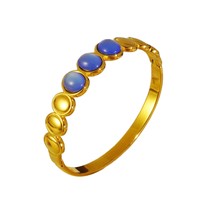 Nouveau bracelet en acier inoxydable géométrique effet goutte d'huile, design simple et luxueux, plaqué or 18 carats