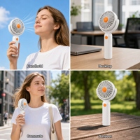Mini ventilateur portatif avec couvercle en maille détachable, angle réglable, rechargeable, 500mAh, USB, léger, de poche, portable, pour l'extérieur, 6 couleurs