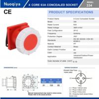 Prise universelle en laiton IP67 380V 63A compatible EU/US, pratique, sécurisée, industrielle, encastrée