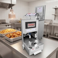Friteuse électrique à pression QD-55HE à 8 têtes, machine à frire le poulet pour la restauration rapide avec filtration d'huile
