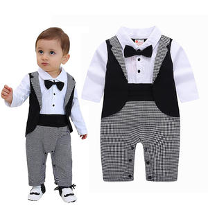 Summer Kids Clothes Baby Boys Tuxedo Gentleman Onesie Romper Jumpsuit Baptême Dress Boy BBRS-002 - Product Image 2