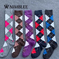 Tissu en coton de haute qualité à la mode OEM Design personnalisé Chaussettes équestres unisexes au genou