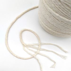Cuerda Redonda Suave de 4mm al por Mayor, Cordón de Algodón 100% Natural, Cordón Blanco para Macramé de 5mm - Product Image 1