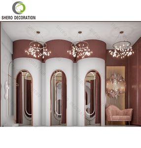 Présentoir de vêtements de luxe pour magasin de prêt-à-porter féminin, avec vitrine en bois, pour vente en gros - Product Image 4