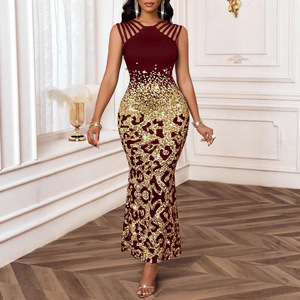 Robe sans manches élégante en tricot imprimé vintage pour femmes, commerce extérieur européen américain, <span class=keywords><strong>site</strong></span> Web indépendant, commerce transfrontalier - Product Image 4