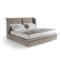 Lit King Size en Bois Rembourré Italien, Vente en Gros Usine, Lit Doux, Mobilier de Chambre Moderne de Luxe, Designer