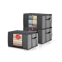 Ensemble de 6 sacs de rangement portables et durables de type H, capacité 90L, pour vêtements et couettes, en tissu non tissé, 60x40x35CM