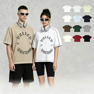 T-Shirt Oversize a Maniche Corte per Uomo e Donna, Collo Tondo, Stampa Personalizzata <span class=keywords><strong>con</strong></span> Lettere Gotiche, Maglietta Casual Larga Streetwear <span class=keywords><strong>con</strong></span> Logo Personalizzato - Product Image 2