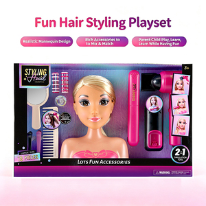 <span class=keywords><strong>Poupée</strong></span> mi-corps à peau brune avec tête à coiffer, ensemble de coiffure, jouet de salon de coiffure, sèche-cheveux, pour filles de 3 ans et plus, poupées <span class=keywords><strong>Barbie</strong></span> pour filles - Product Image 3