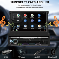 1din Car Digital Media Radio Retráctil 7 "Pantalla táctil Autoradio Estéreo Mp5 Video Car Multimedia Dvd Player