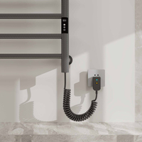 Sèche-serviettes électrique mural compact en alliage d'aluminium à 8 barres, 110 V, pour appartement et salle de bain