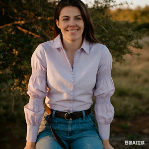 Camicia da donna POXIAO, a maniche lunghe, con ricamo, abbottonatura completa, in cotone leggero, colore <span class=keywords><strong>lilla</strong></span>, stile Western Arena. - Product Image 2