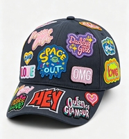 Patchs brodés thermocollants à motif slogan contour pailleté arc-en-ciel, avec adhésif thermofusible et à coudre, pour casquettes de baseball et vestes