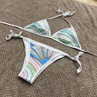 Set Bikini 3-Piece Wanita Musim Panas 2026 Desainer Seksi dengan Detail Pinggang, V-Neck, Spandex/Polyester, Pakaian Pantai, Syal Besar, Mewah