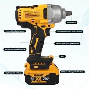 Clé à chocs <span class=keywords><strong>électrique</strong></span> <span class=keywords><strong>sans</strong></span> balais rechargeable DeW DCF900 20V, entraînement 1/2 po, 900 Nm, 2200 ipm, distributeur d'outils B2B, OEM, ODM - Product Image 5