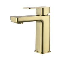 Robinet de salle de bain de luxe monotrou en acier inoxydable 304 brossé, style moderne et minimaliste, à poser sur le plan, mitigeur eau chaude/froide avec valve en céramique