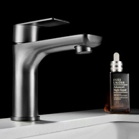 Mitigeurs de Lavabo de Salle de Bain en Acier Inoxydable Sans Plomb Gris Anthracite Anti-Rayures
