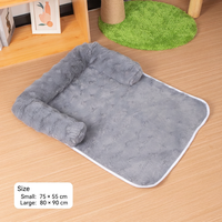 Coussin de canapé pour animaux de compagnie à rayures noires et blanches, tapis moelleux pour chien et chat, coussin de couchage antidérapant pour toutes les saisons