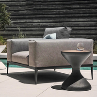 Bonne qualité nordique moderne hôtel terrasse aluminium extérieur Propane foyer patio canapé meubles de jardin