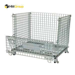 Katlanabilir İstiflenebilir Taşıma <span class=keywords><strong>Metal</strong></span> Tel Örgü Palet Konteyneri - Product Image 1