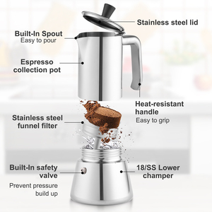 El Mejor Regalo, Juego de Regalo de Cafetera Espresso Portátil de Acero Inoxidable Estilo Americano de 5 Piezas, Kit de Café para Viajes y Campamentos, Molinillo Manual - Product Image 4
